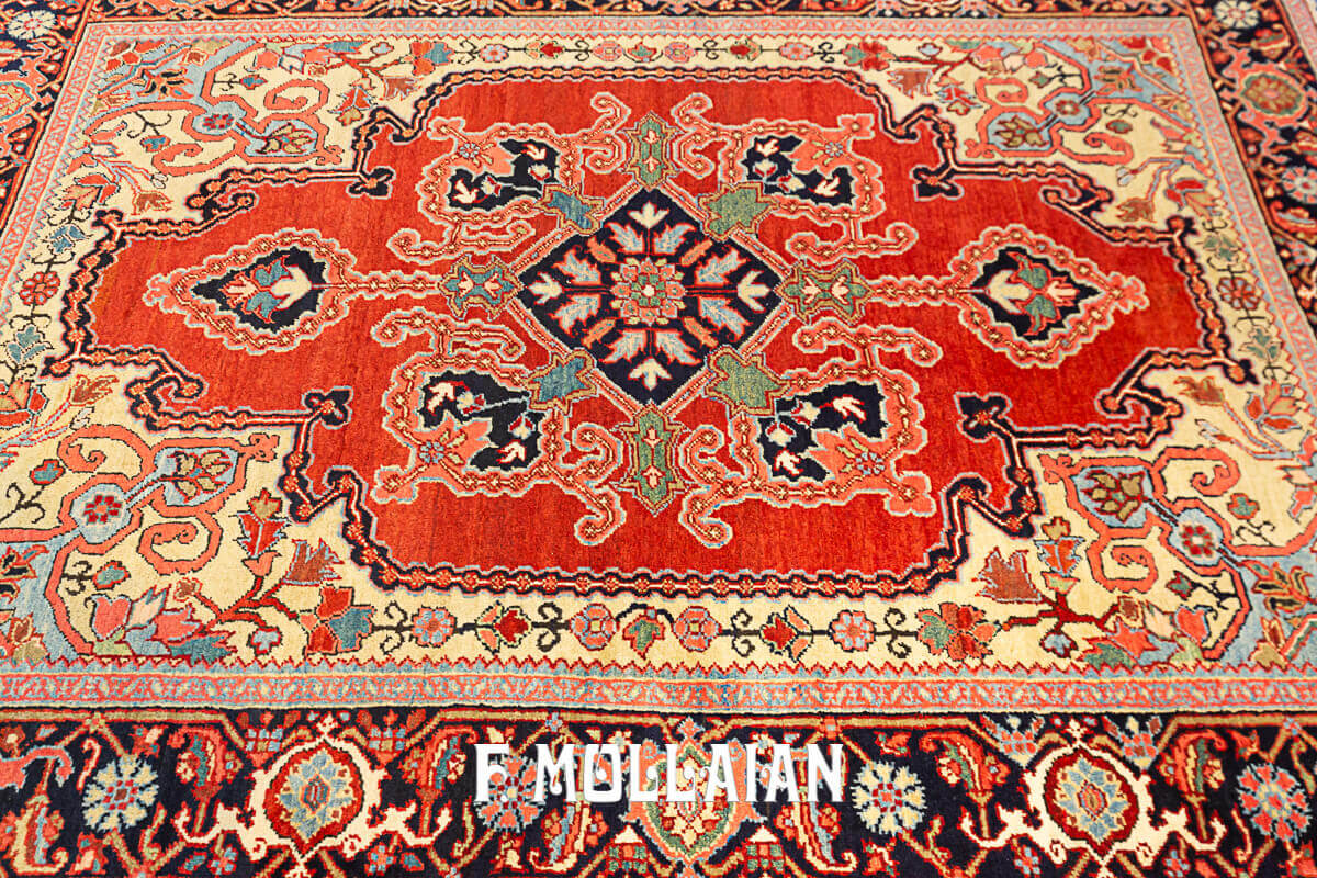 Antique Persian Bakshayesh Medallion Field Rug n°:89204232